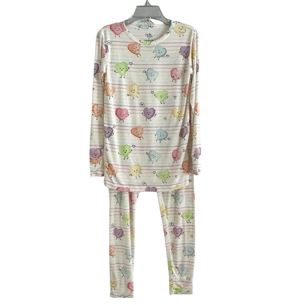 Birdie Bean Bamboo Pajama Set Candy Cuties Size 7 Conversation Hearts